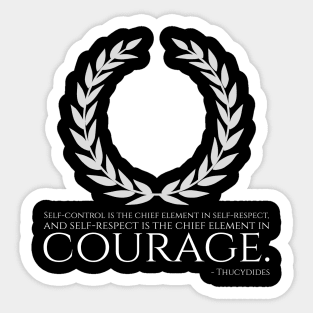 Stoic Philosophy Ancient Greek Thucydides Quote On Courage Sticker